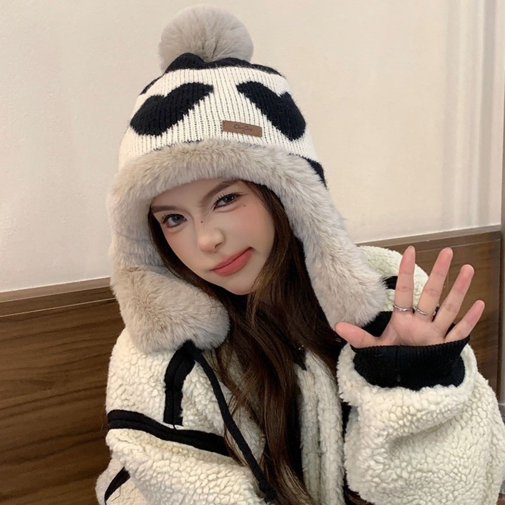 Topi dengan hiasan pom-pom, mo - Trapper Hat Ear Flap ulasan dan harga